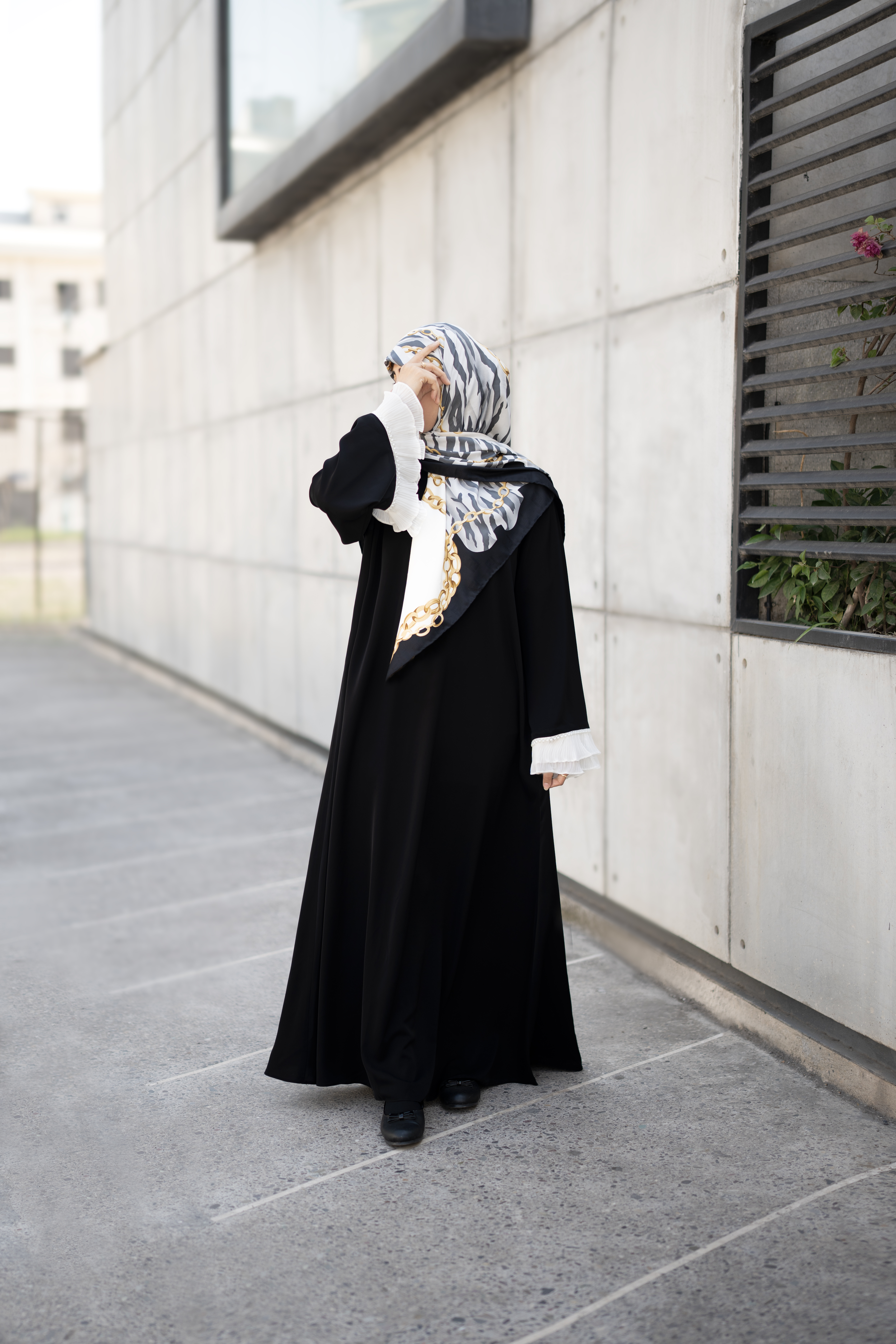 پیراهن عبایی آستین پلیسه