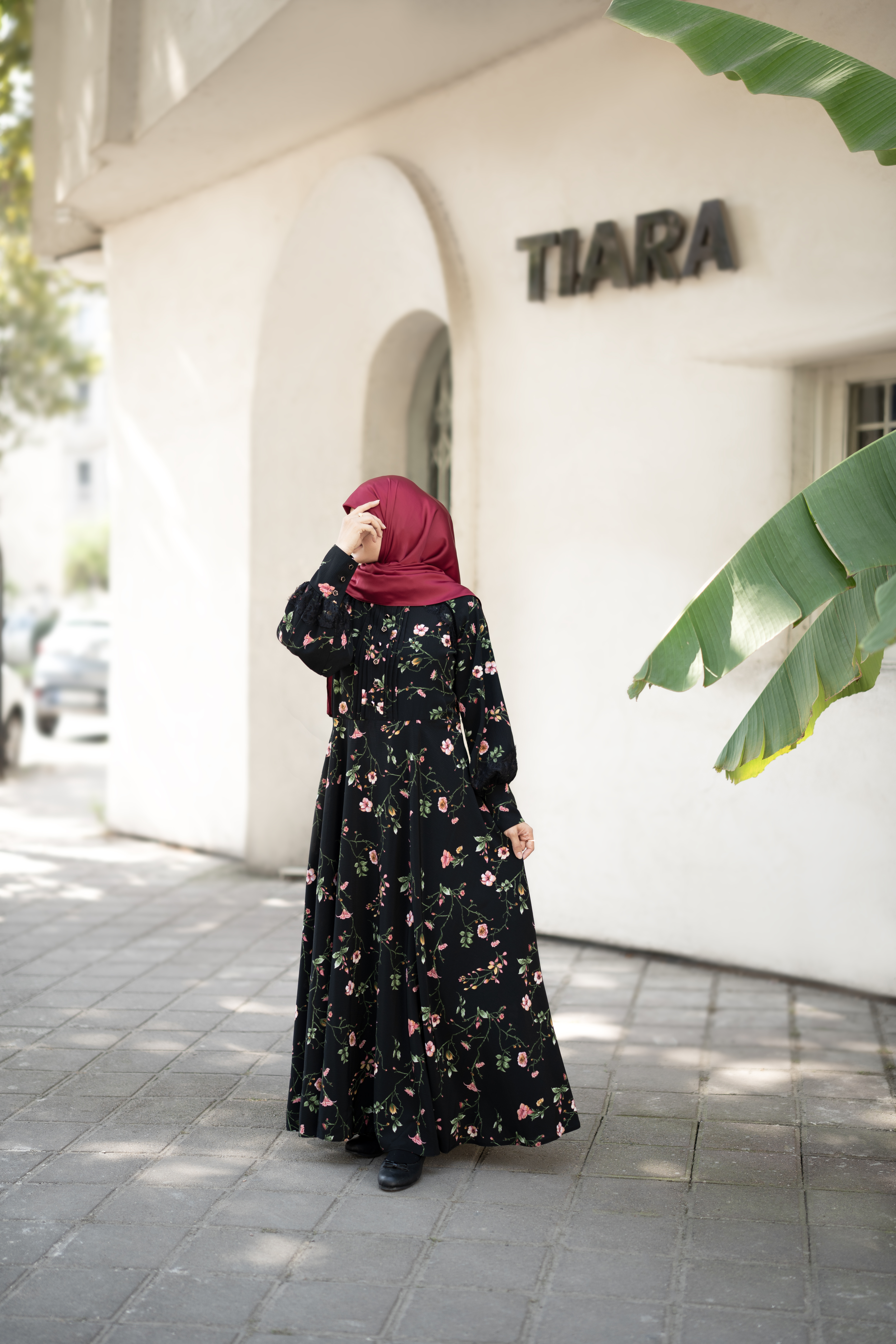 پیراهن عبایی کریشه گلدار